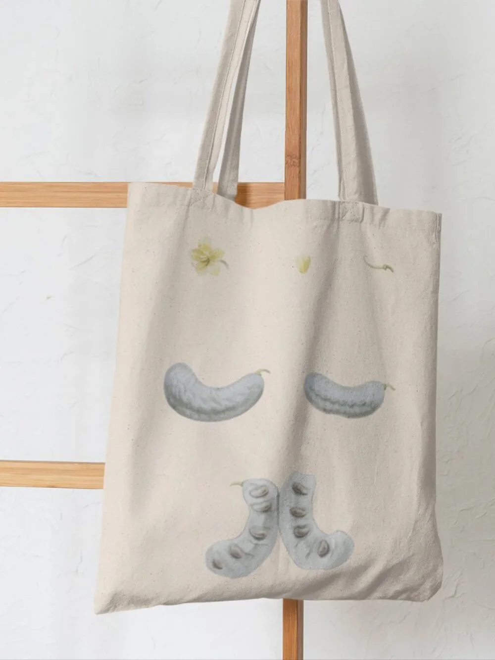 Spiderwort Vintage Floral Print Graphic Canvas Tote Bag